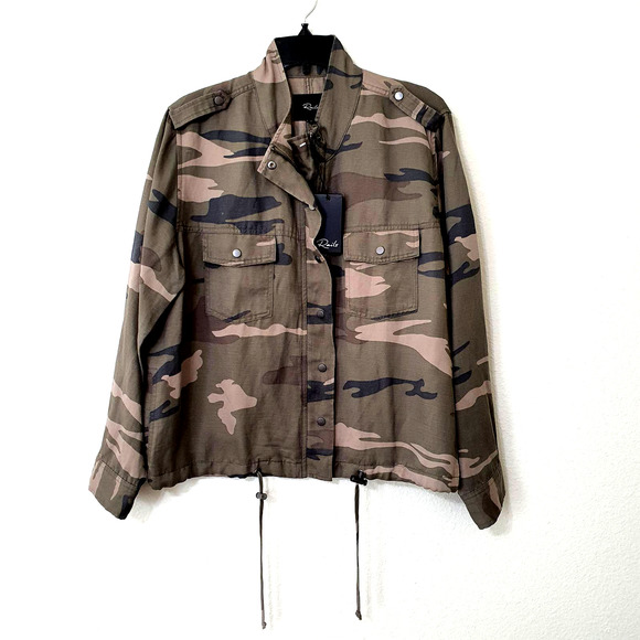 Rails Collins Sage Camo Linen Jacket Women's Size Large - Picture 1 of 15